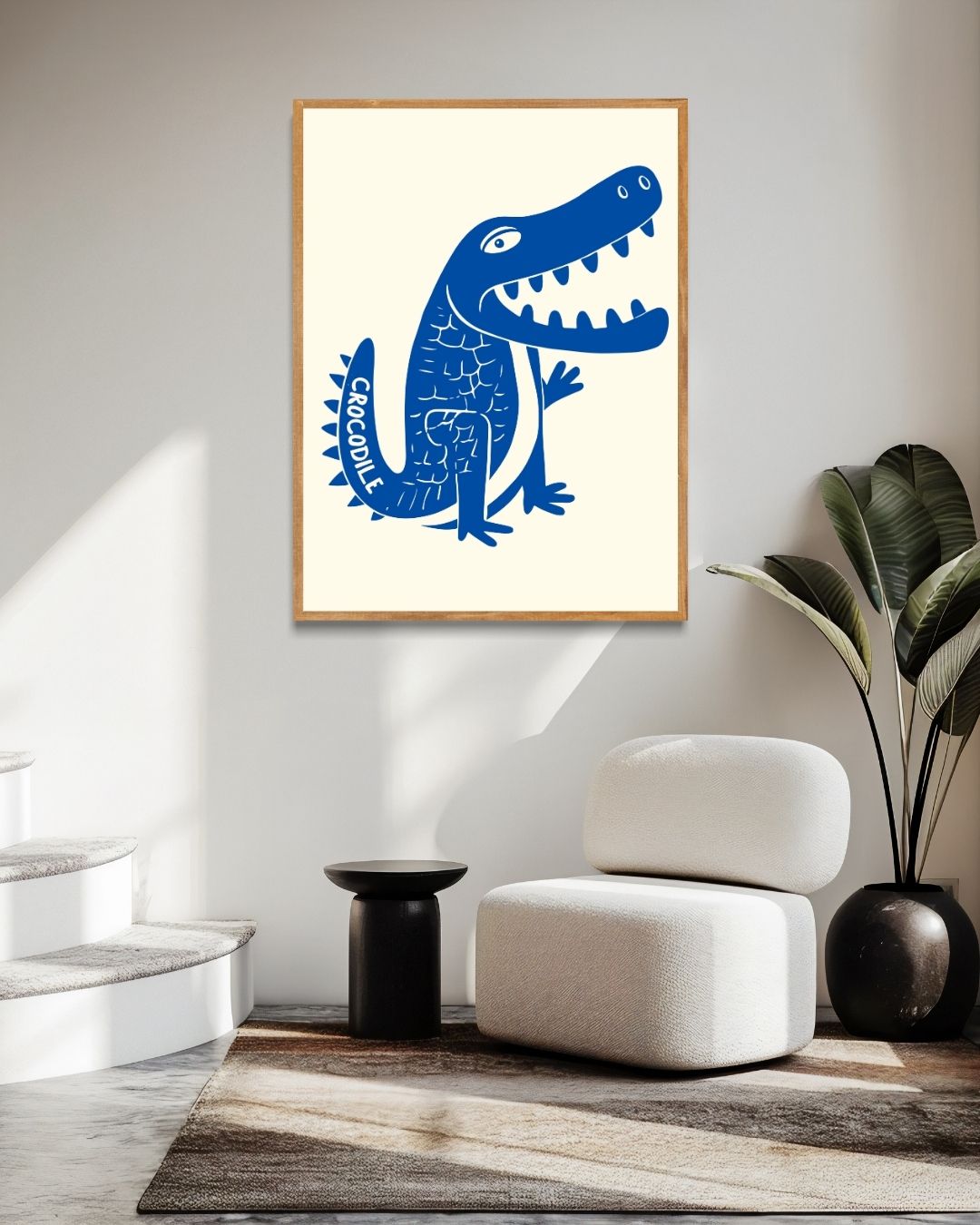 Crocodile Poster – staande poster voor modern interieur