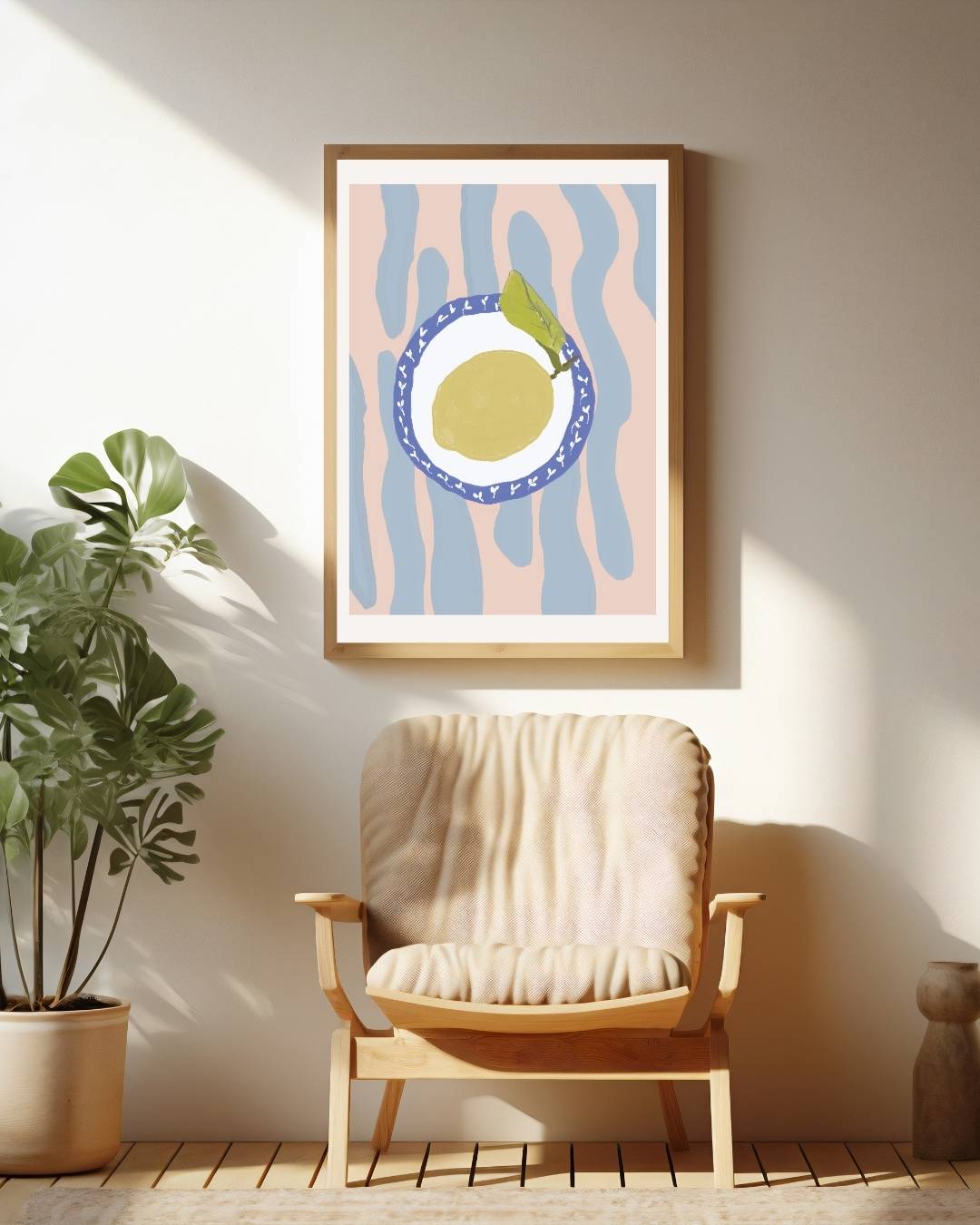 Rustiek citroenservies Poster – staande poster voor modern interieur
