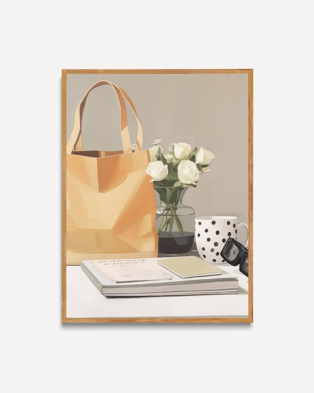 Tafel met tas Poster – portret poster als wanddecoratie