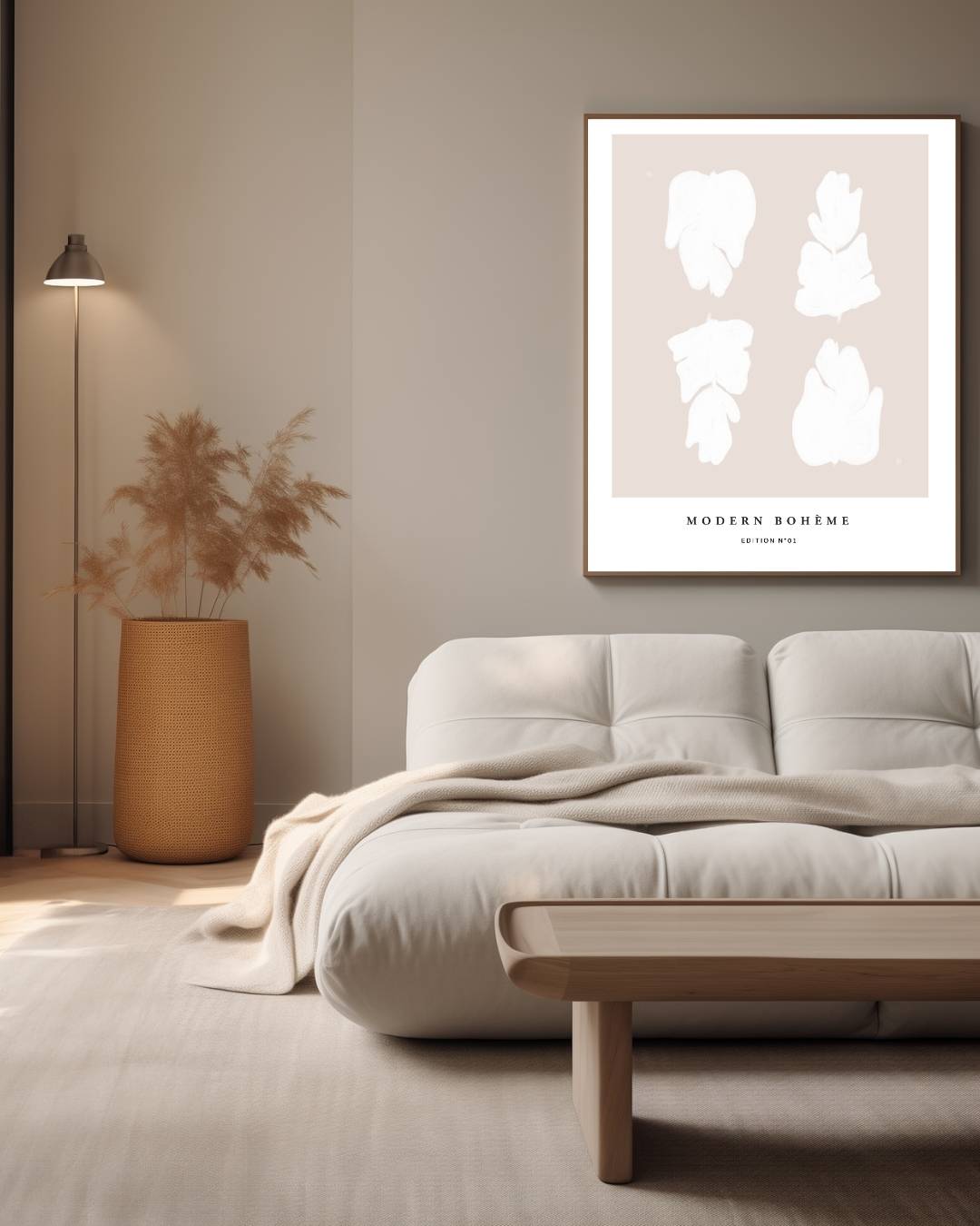 Zachte bloemblaadjes Poster – staande poster voor modern interieur