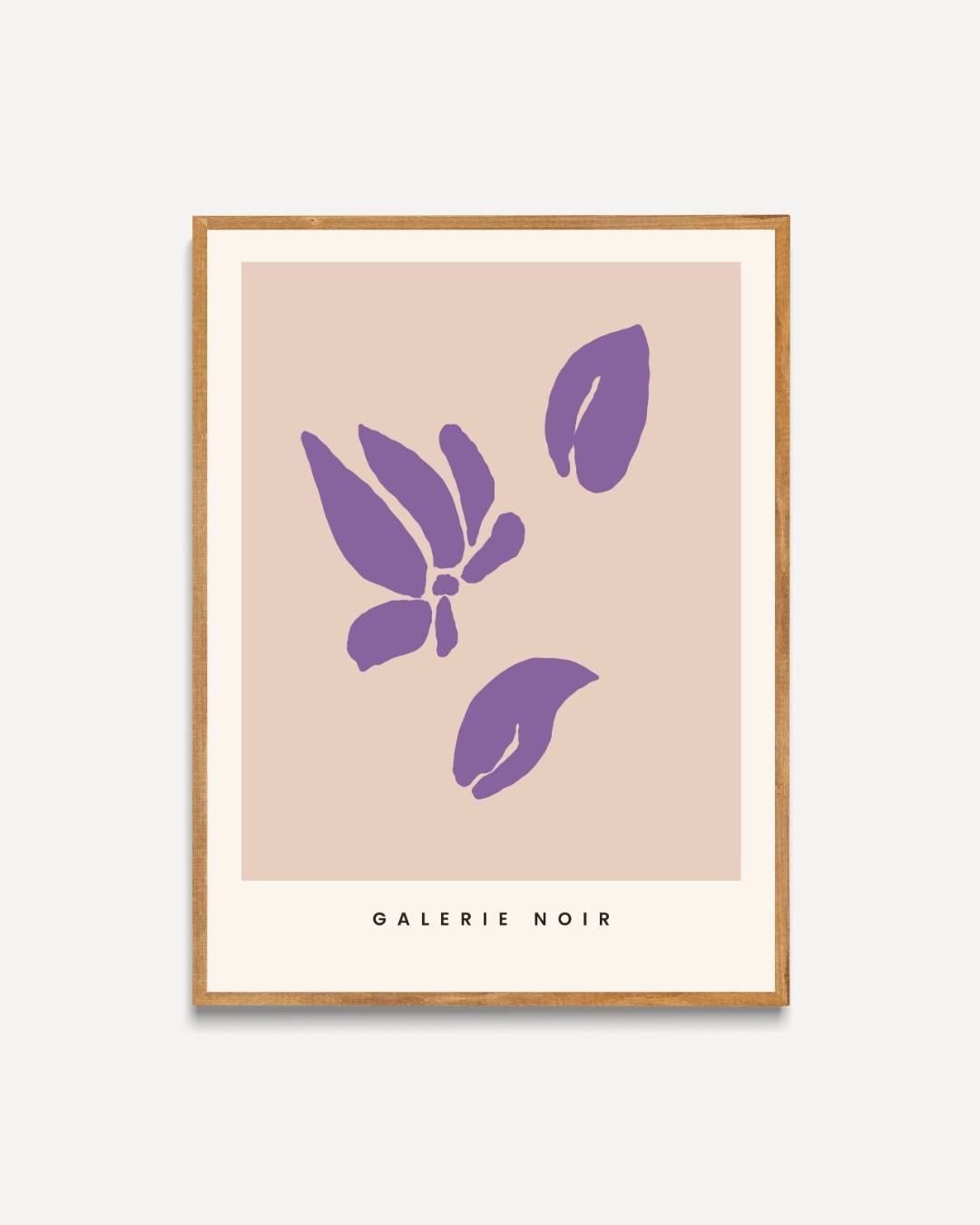Paarse bloemillustratie Poster – portret poster als wanddecoratie