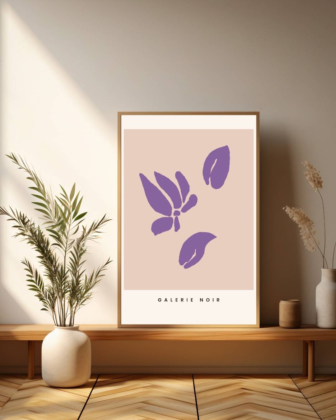 Paarse bloemillustratie Poster – staande poster voor modern interieur