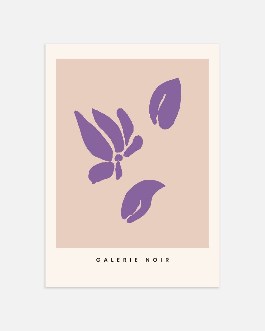 Paarse bloemillustratie Poster – portret wanddecoratie van WallArtistic