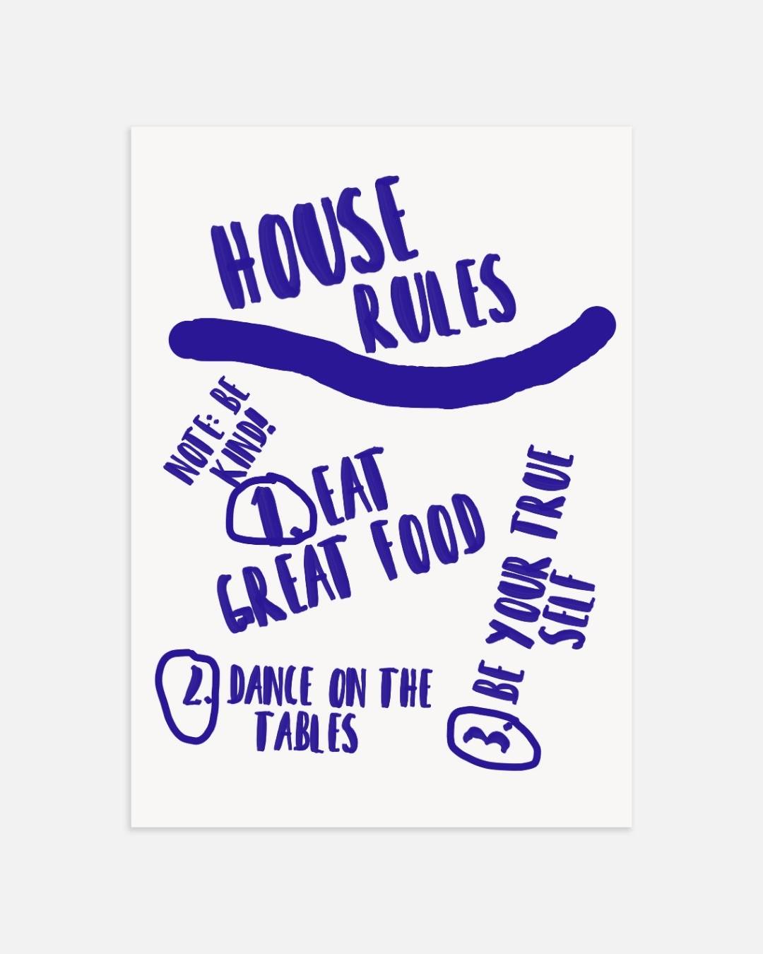 House rules Poster – staande poster voor modern interieur