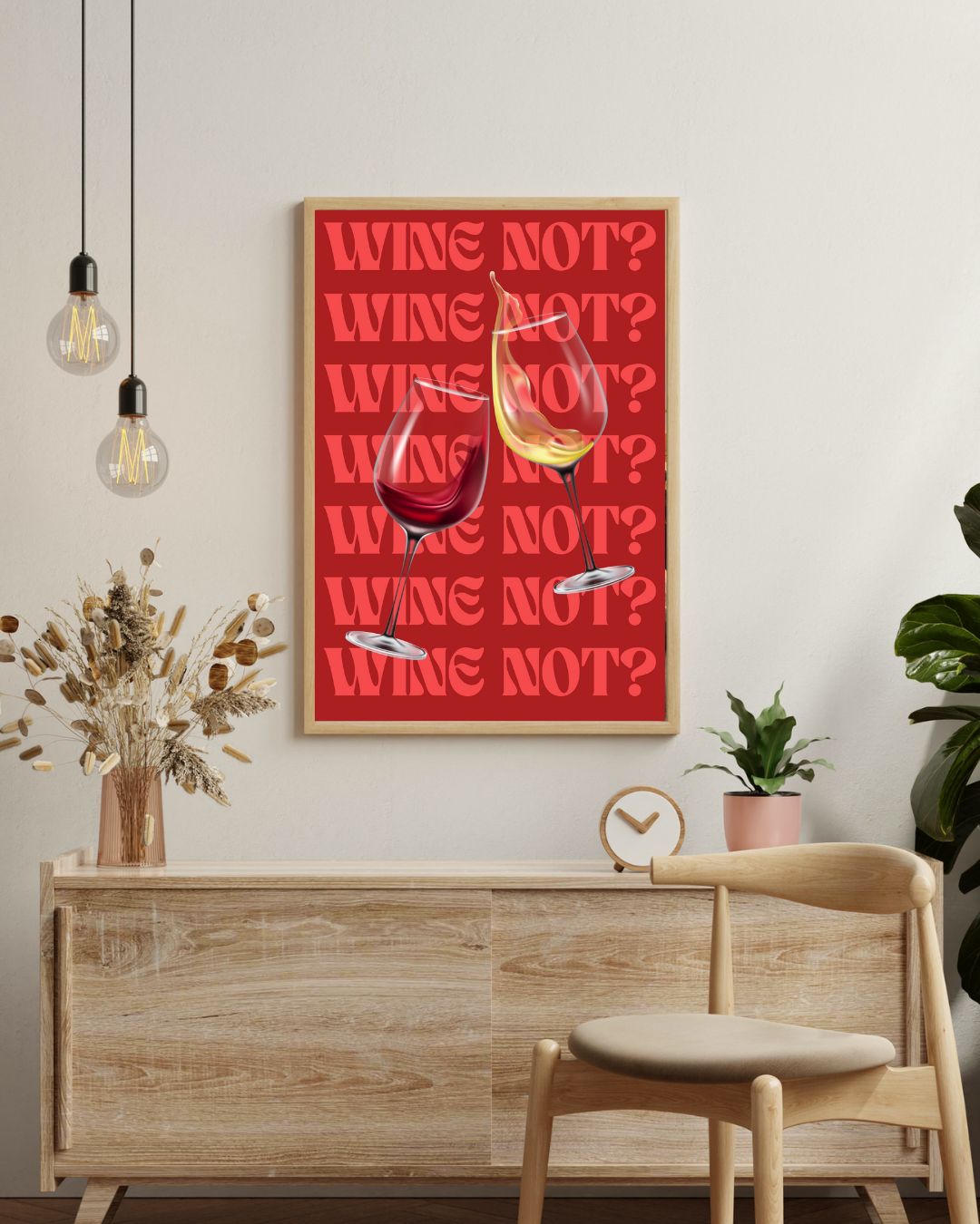 Wine not Poster – staande poster voor modern interieur