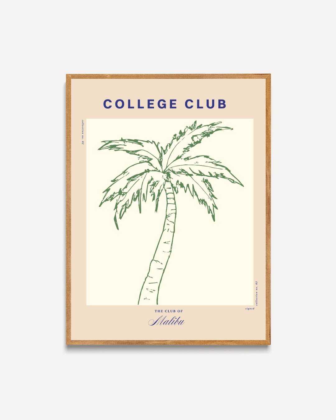 College Club palmboom Poster – portret poster als wanddecoratie