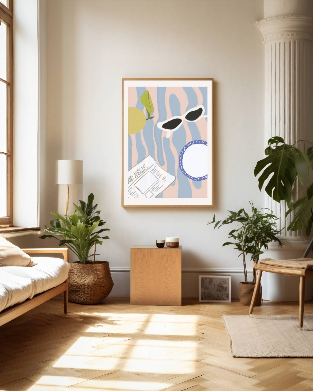 Zomerse tafelscène Poster – staande poster voor modern interieur