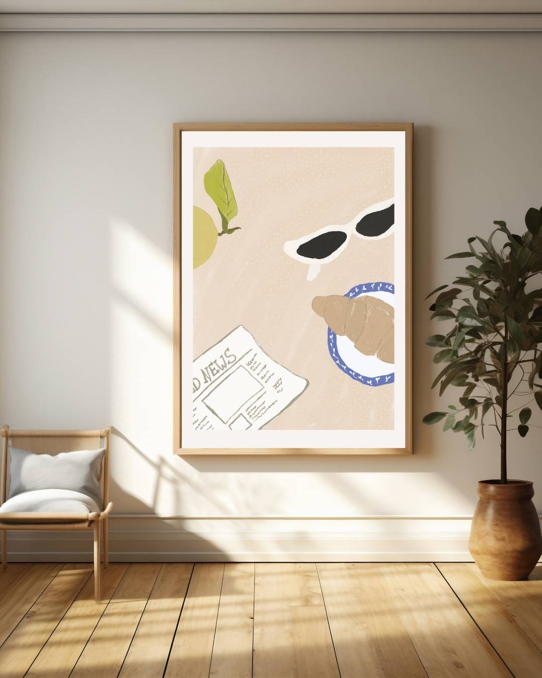 Ontspannen strand Poster – staande poster voor modern interieur