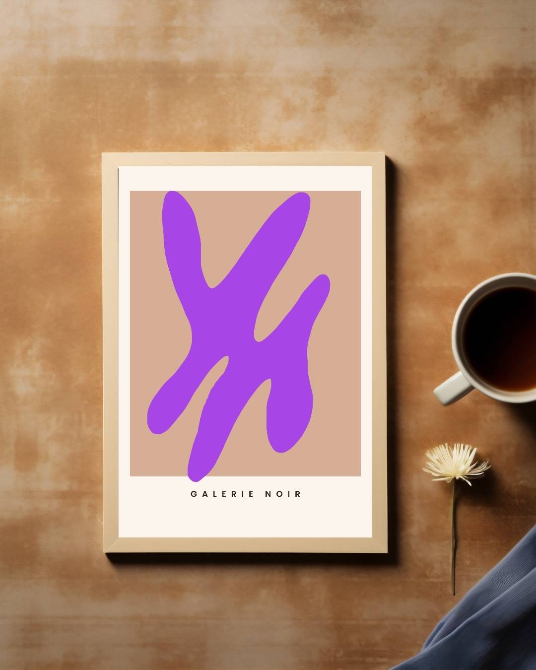 Paarse abstracte vorm Poster – staande poster voor modern interieur