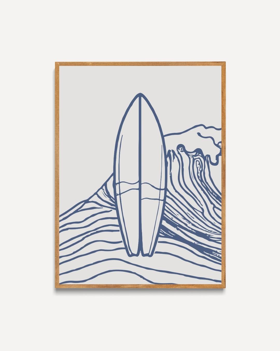 Surfplank en golven Poster – portret poster als wanddecoratie