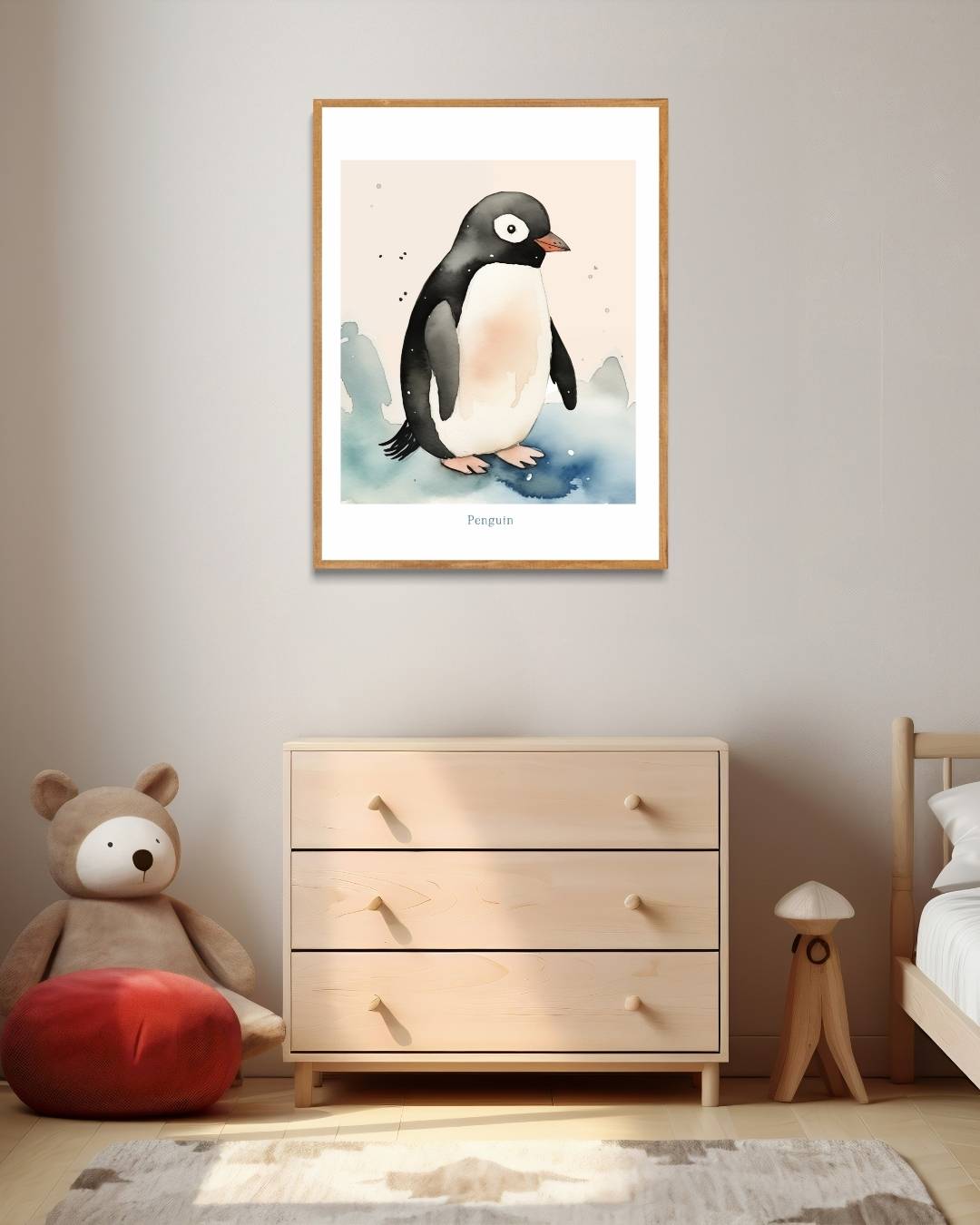 Schattige pinguïn Poster – staande poster voor modern interieur