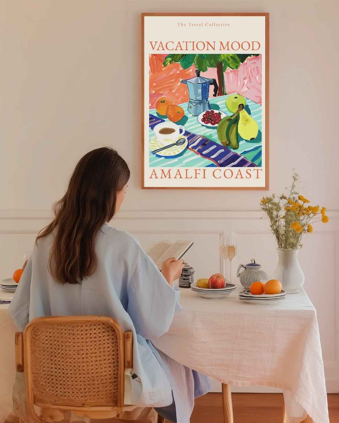 Vacation Mood Amalfi Coast Poster – staande poster voor modern interieur
