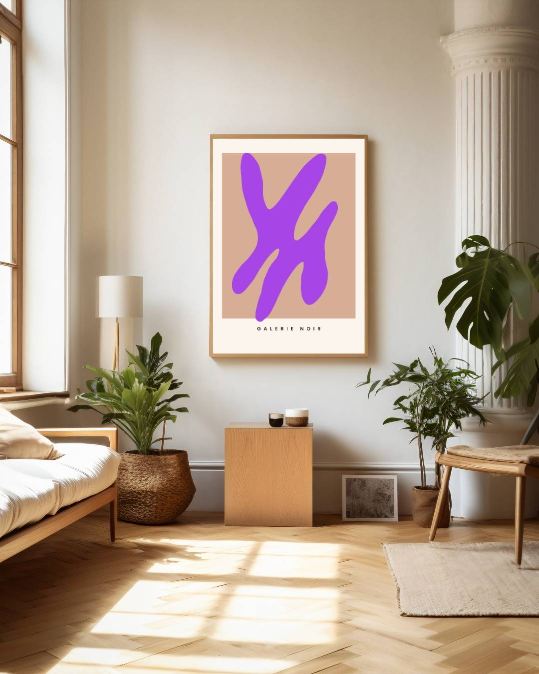 Paarse organische vorm Poster – staande poster voor modern interieur