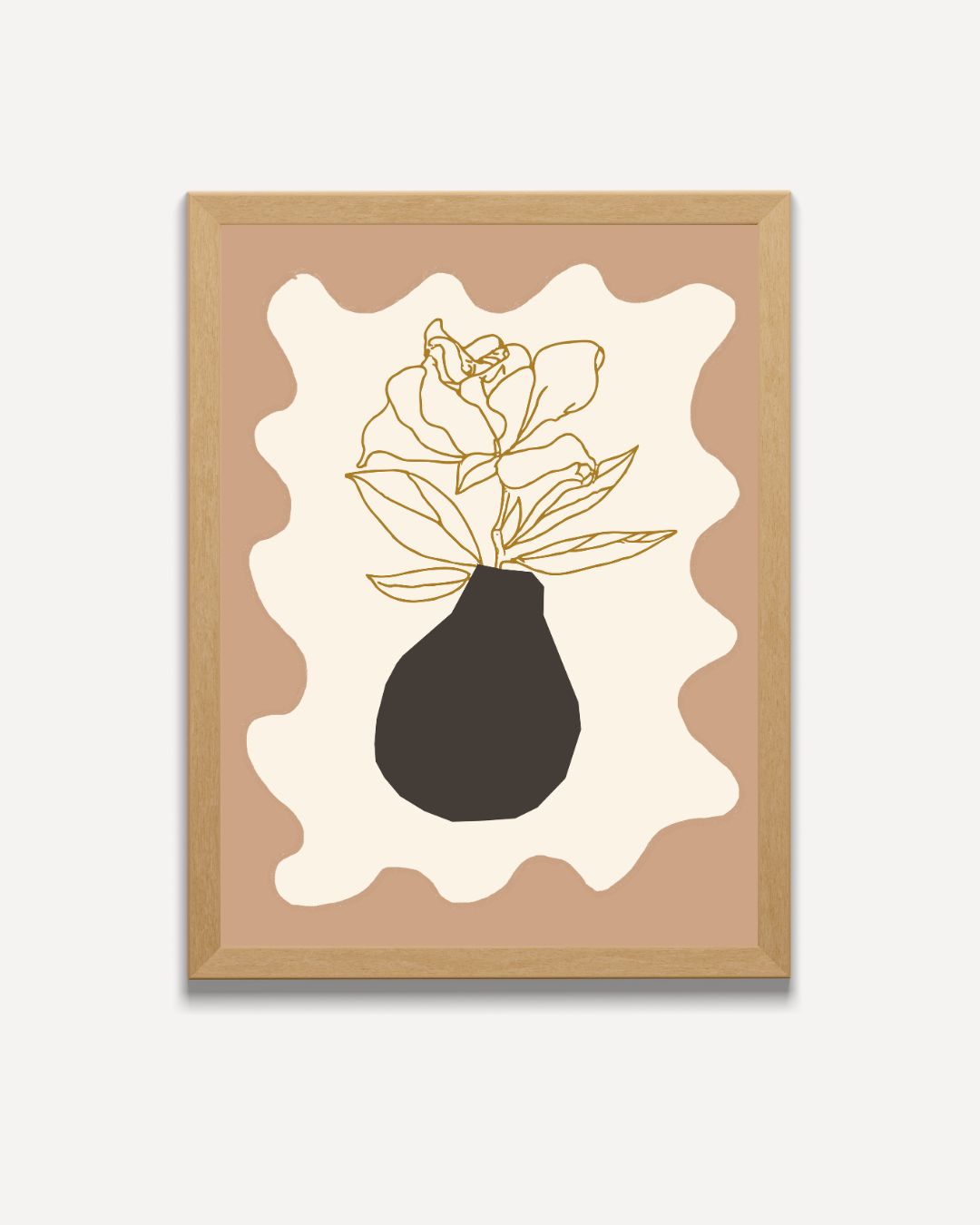 Vaas met Bloemen Illustratie Poster – portret poster als wanddecoratie