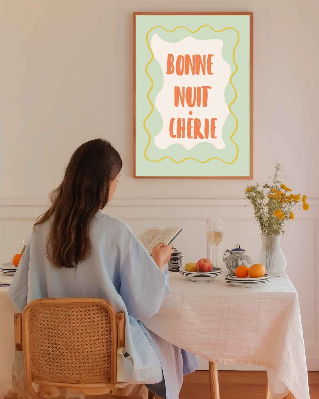 Bonne Nuit Chérie Poster – staande poster voor modern interieur