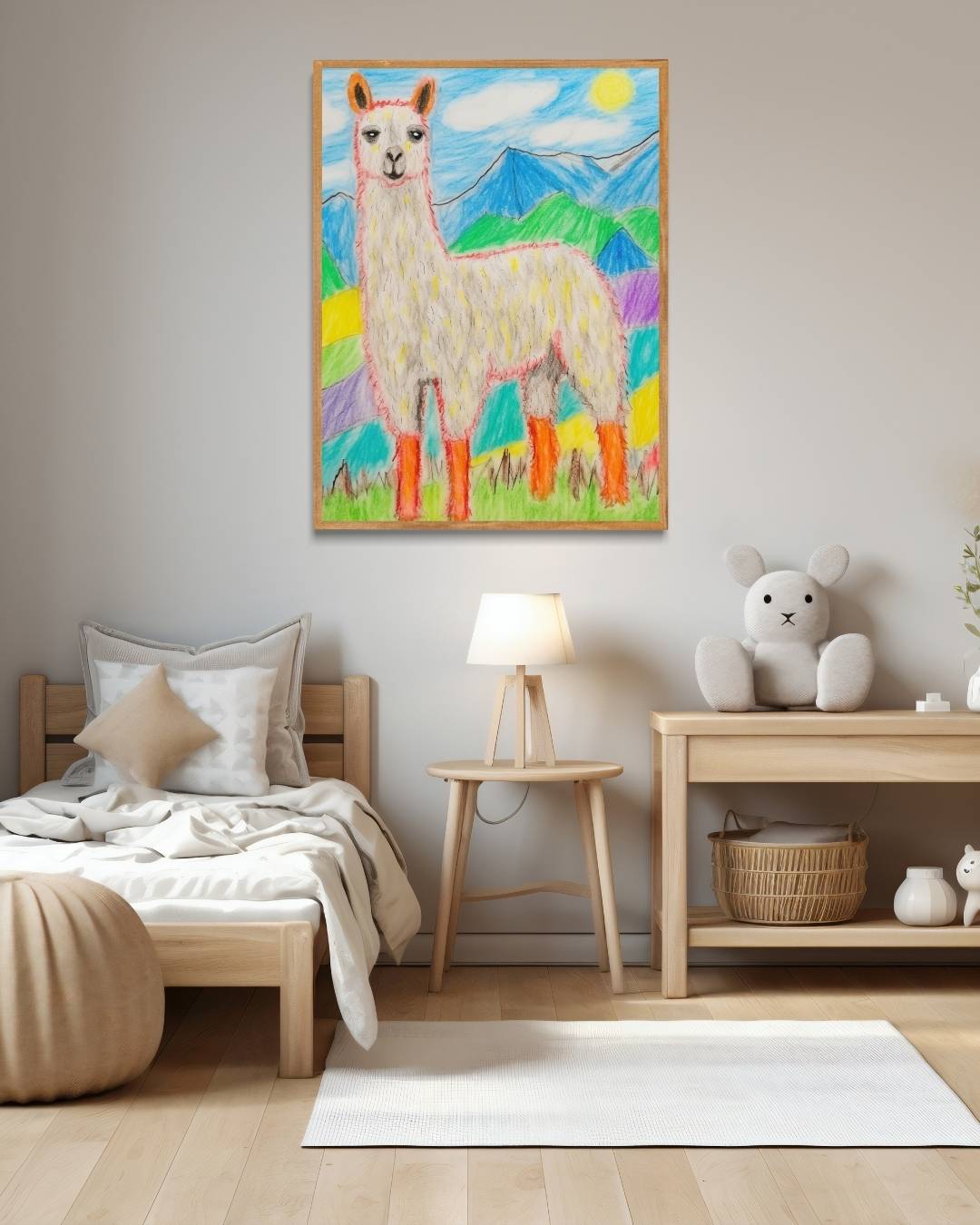 Kleurrijke lama illustratie Poster – staande poster voor modern interieur