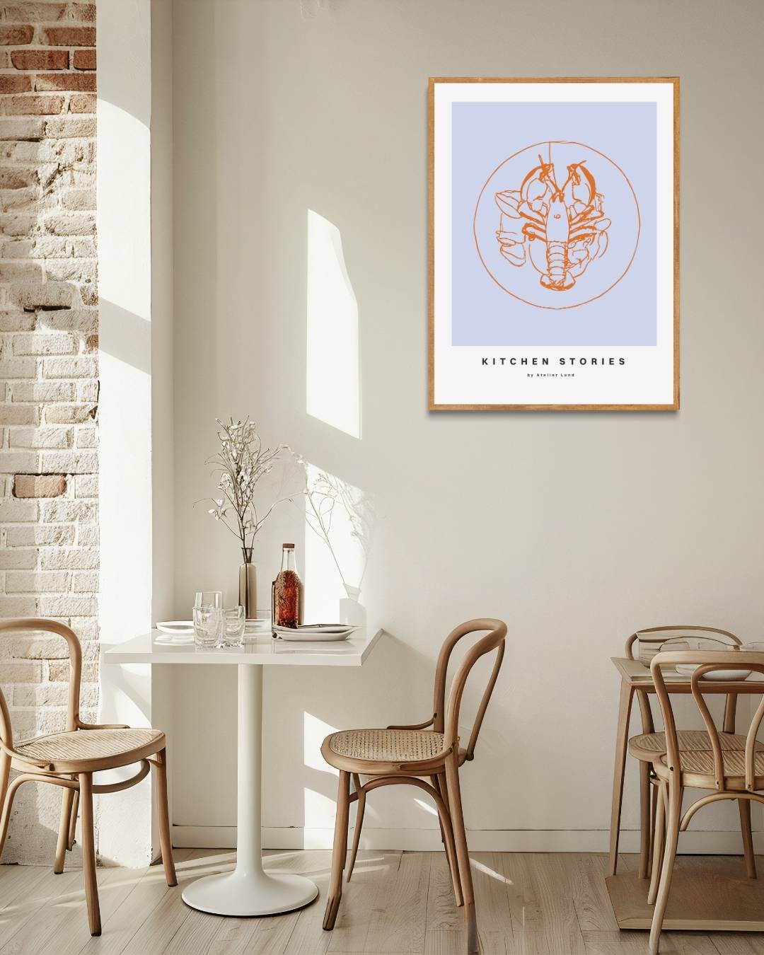 Kreeft op bord Poster – staande poster voor modern interieur