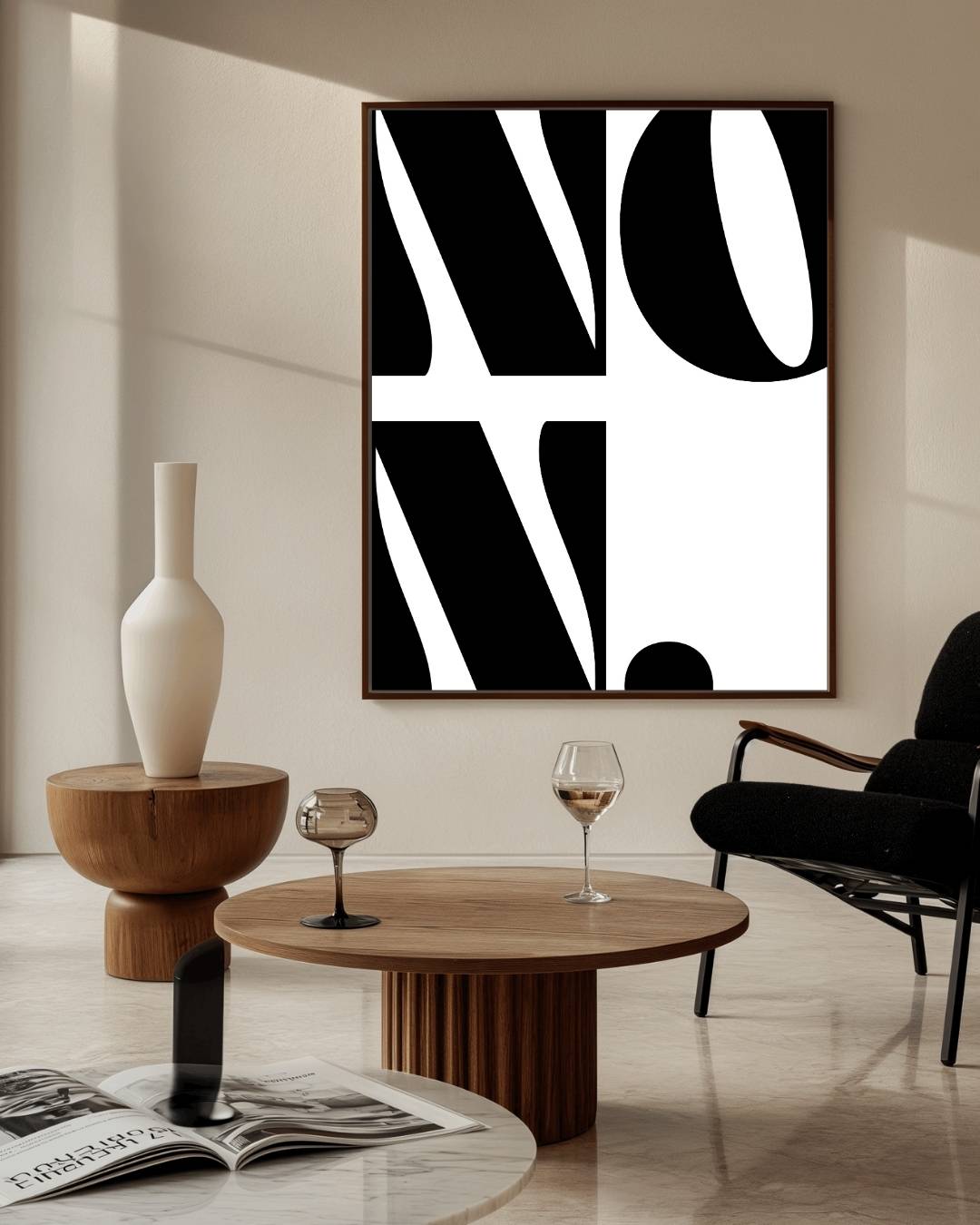 Minimalistische typografie Poster – staande poster voor modern interieur