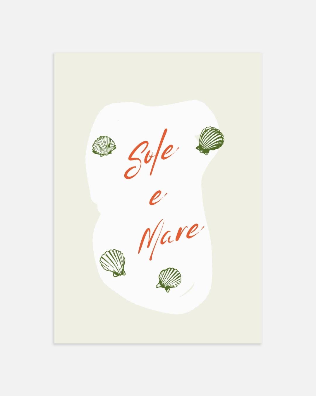 Sole e Mare schelpen Poster – portret wanddecoratie van WallArtistic