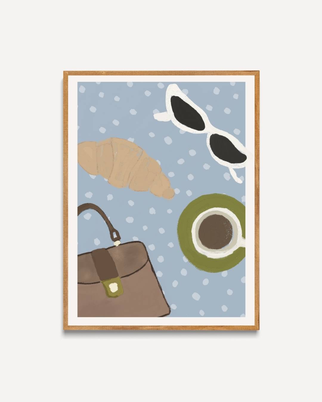Koffie en croissant Poster – portret poster als wanddecoratie