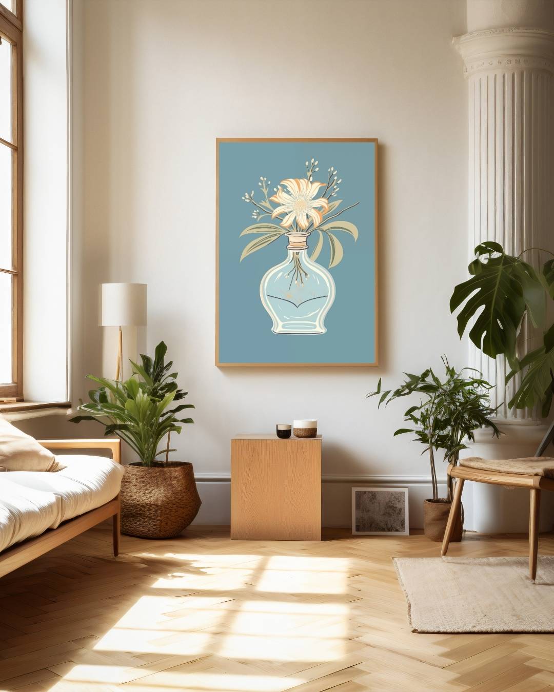 Bloem in vaas Poster – staande poster voor modern interieur