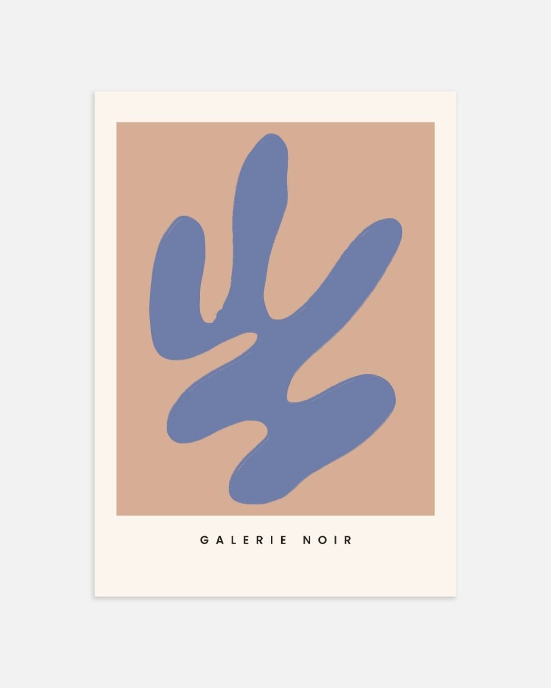Organische blauwe vorm Poster – portret wanddecoratie van WallArtistic