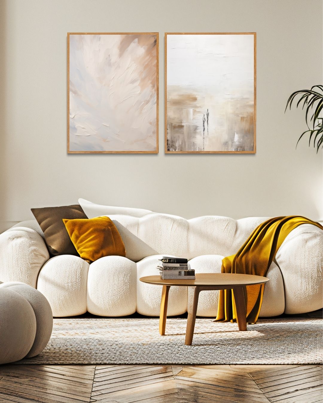 Verstilde abstractie Posterset – 2-luik posterset als wanddecoratie