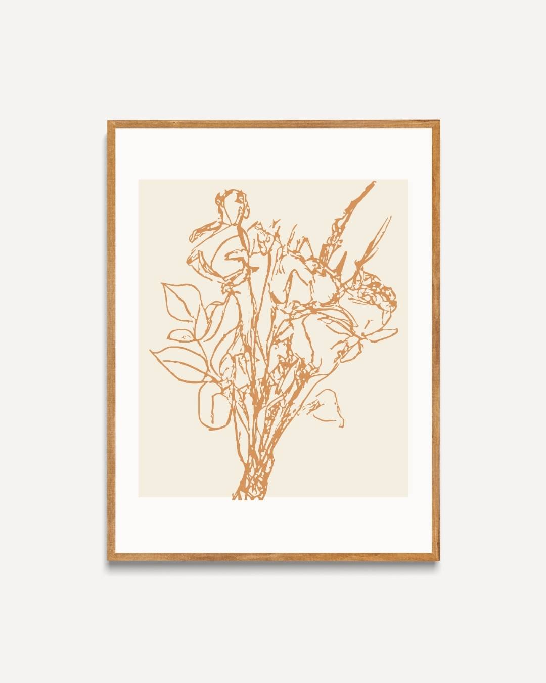 Bruin bloemboeket Poster Kunstwerk – portret poster als wanddecoratie