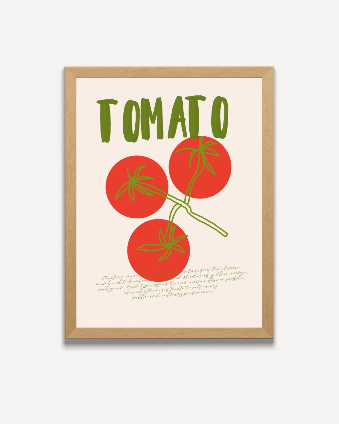 Tomaat Illustratie Poster – portret poster als wanddecoratie