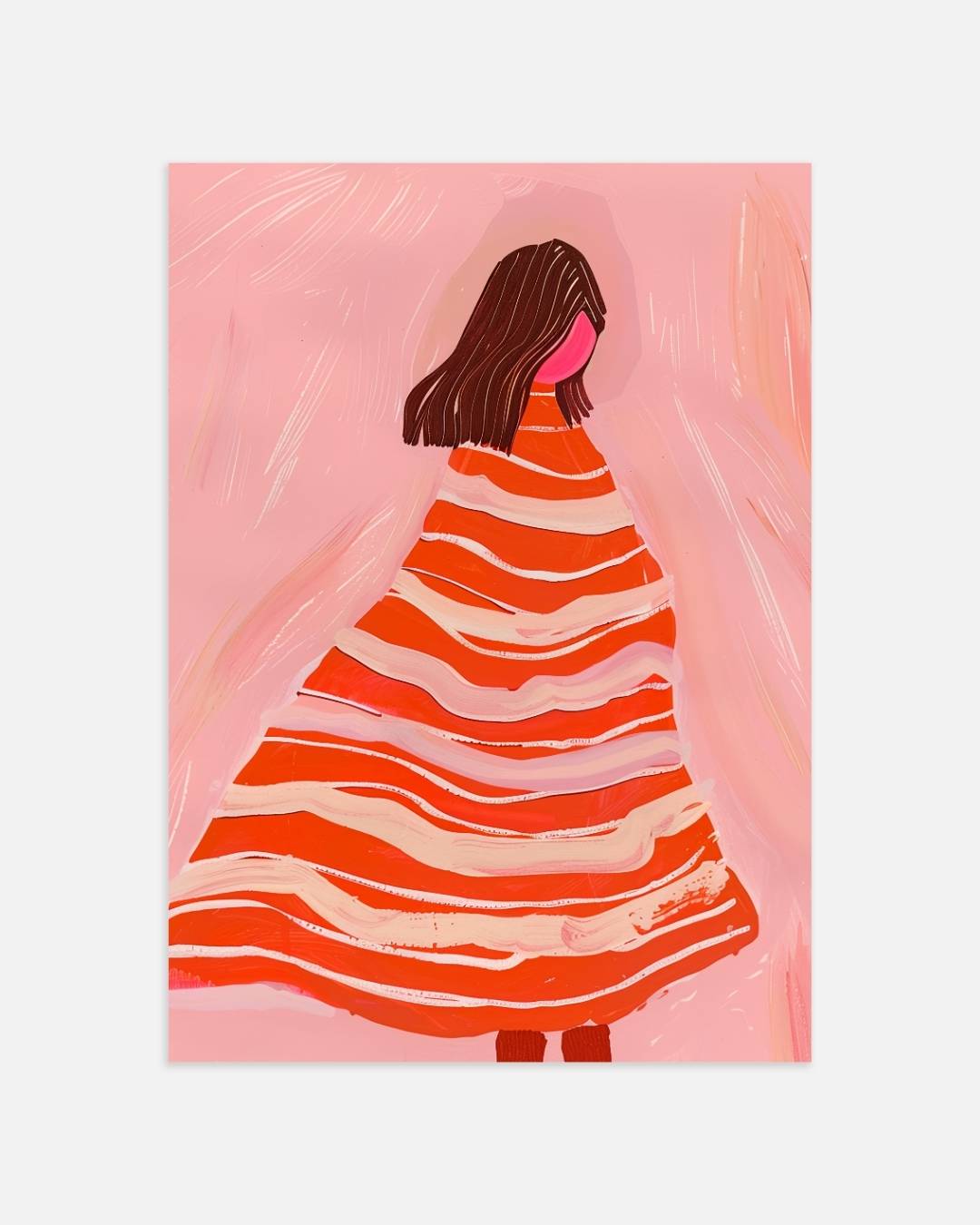 Vrouw in rode jurk Poster – portret wanddecoratie van WallArtistic