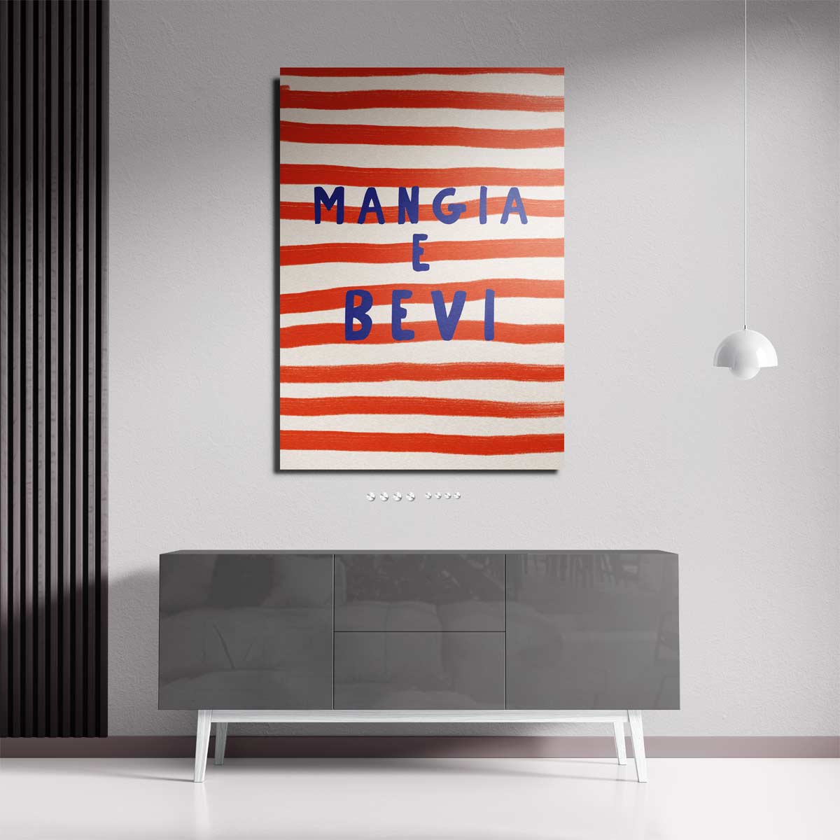 Mangia e bevi – canvas wanddecoratie in portret formaat
