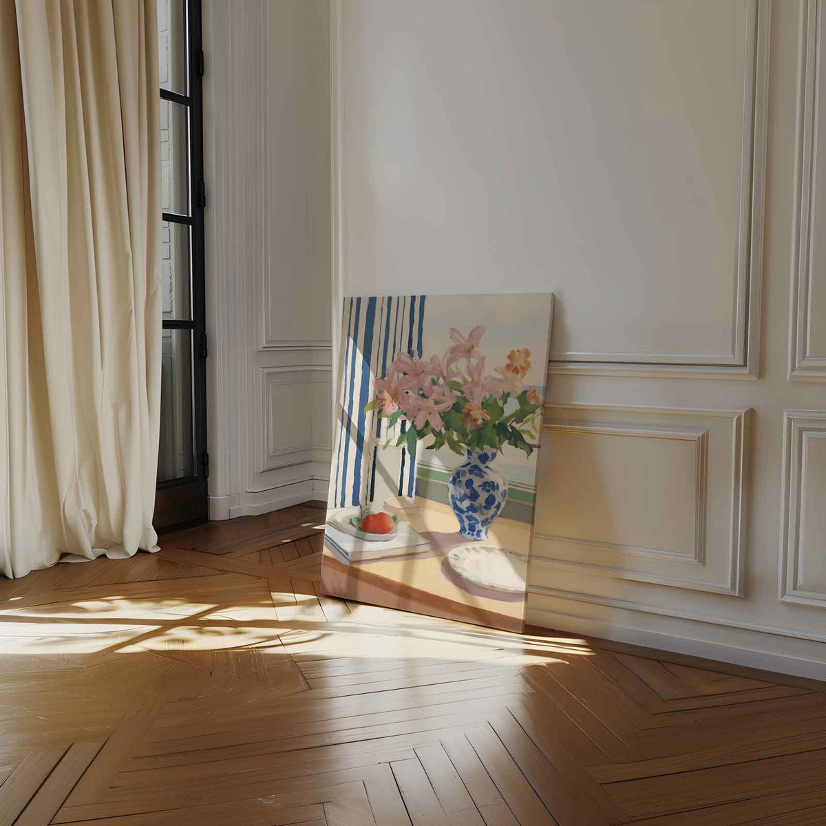 Zomerlicht aan tafel – modern portret kunstwerk van WallArtistic
