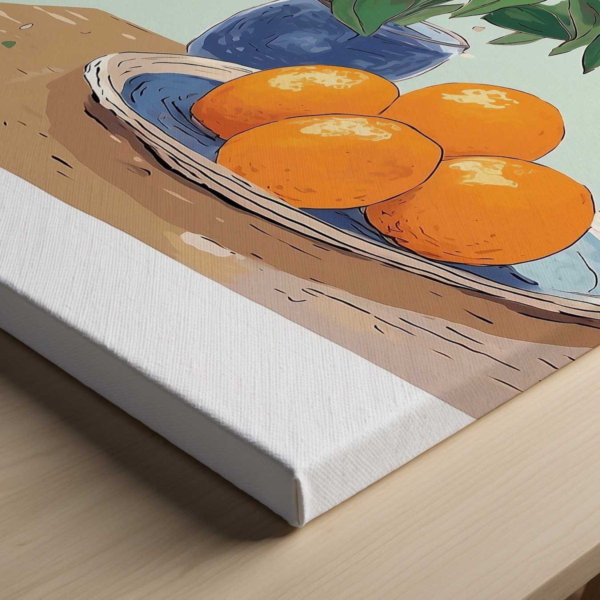 Sinaasappels op tafel – staand kunstwerk voor modern interieur