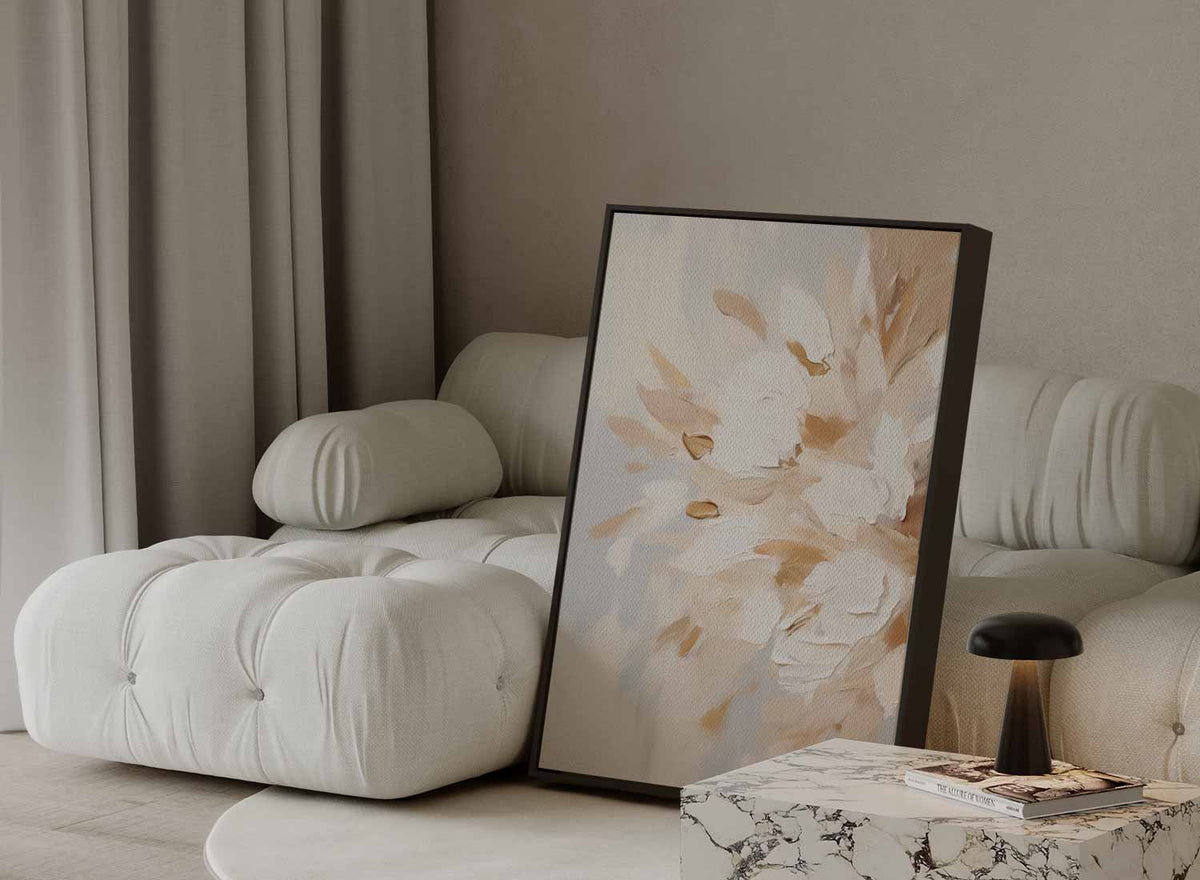 Bloemen in beweging – staand kunstwerk voor modern interieur