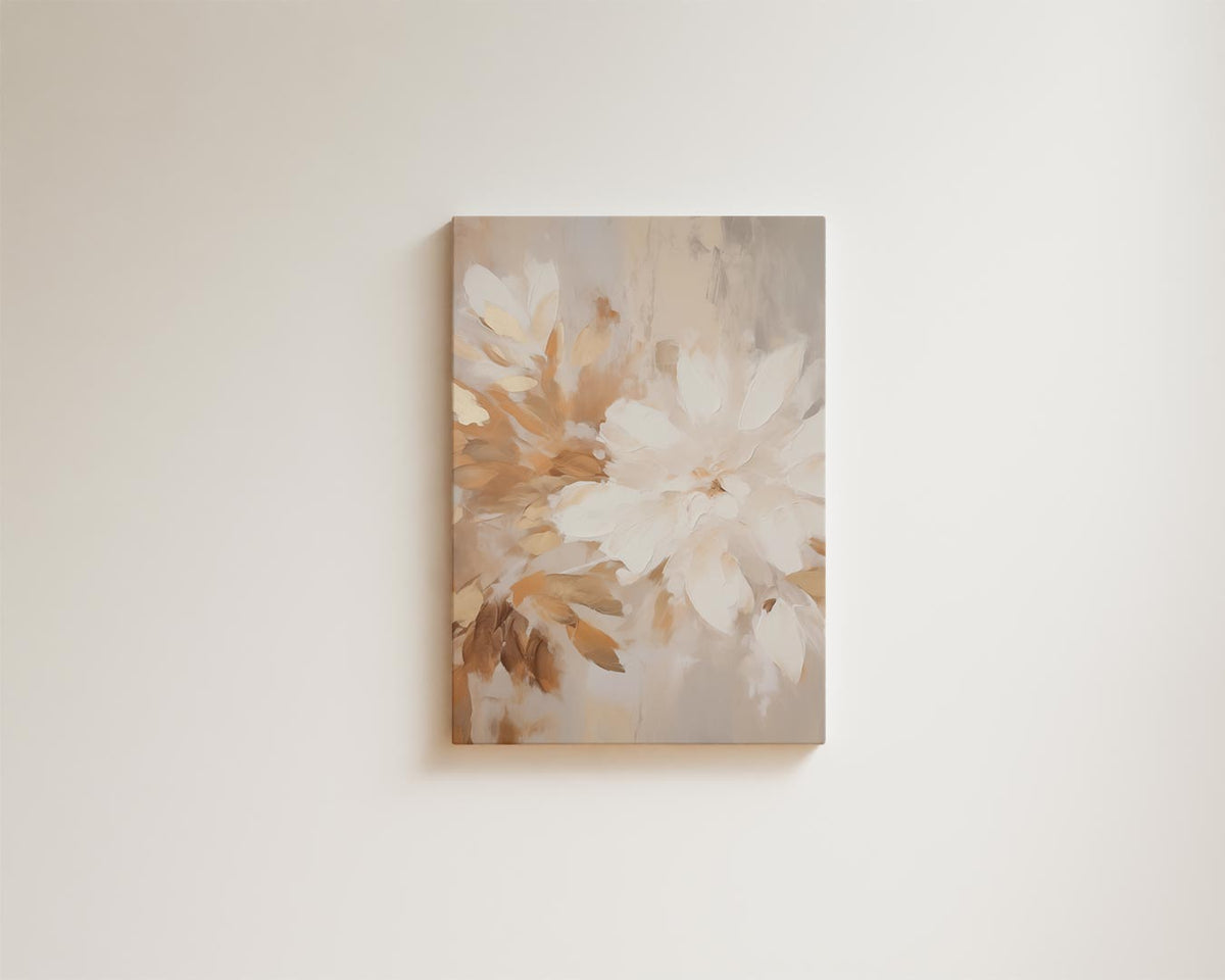 Bloemen in warme tonen – staande wandkunst voor woonkamer of interieur