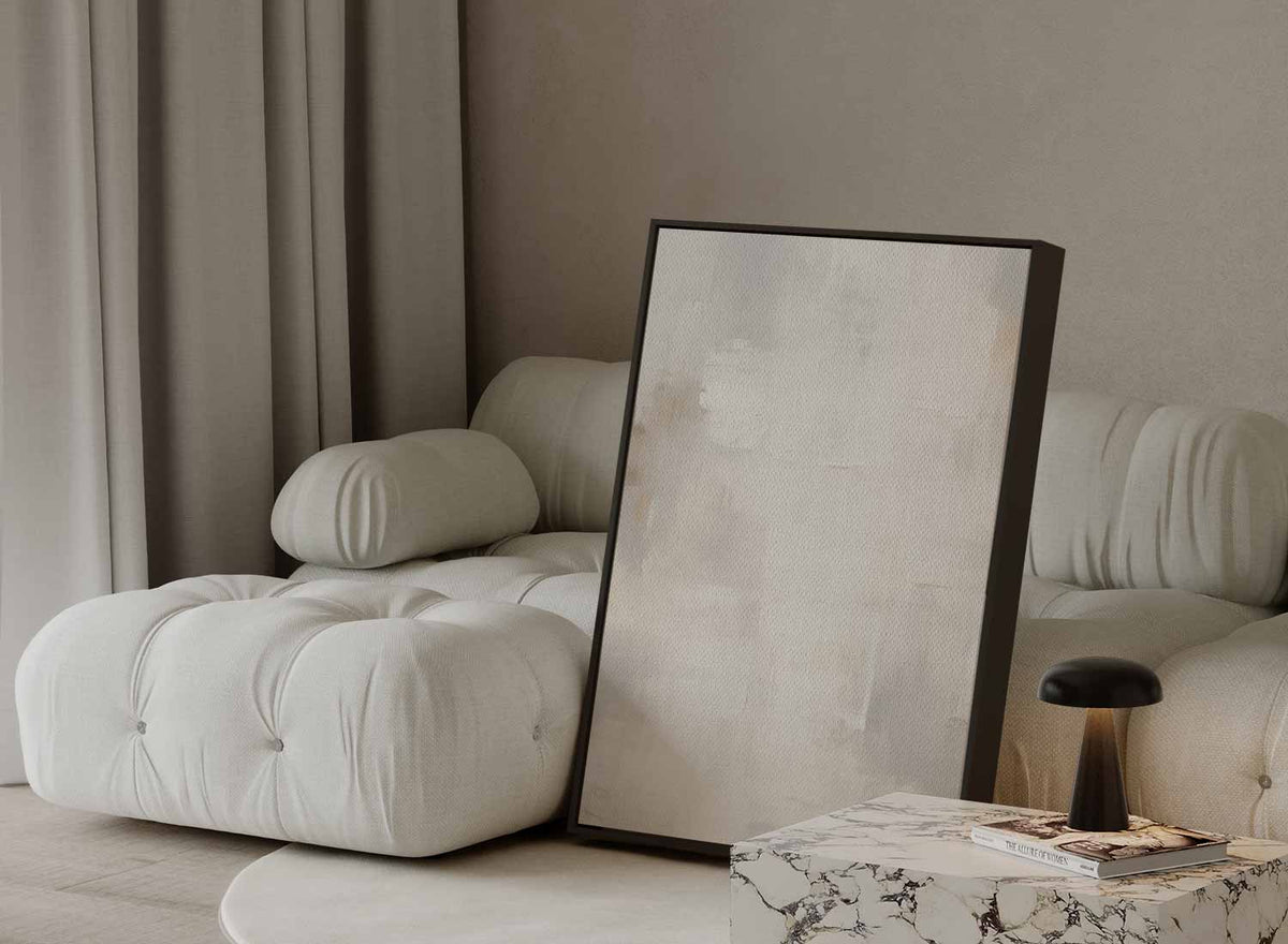 Lichte abstracte structuur – canvas wanddecoratie in portret formaat