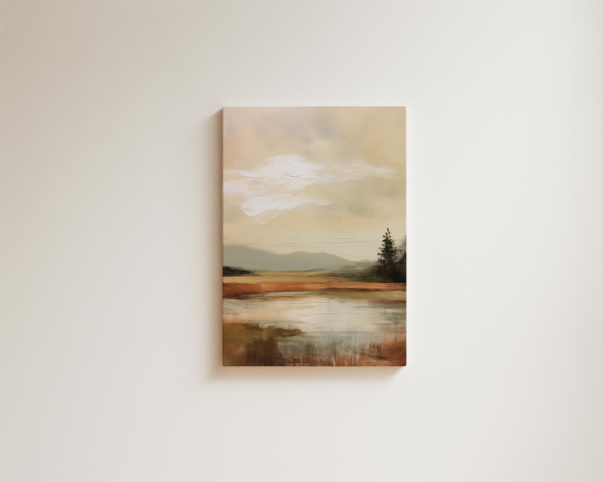 Rustige Herfstoever – staande wandkunst voor woonkamer of interieur