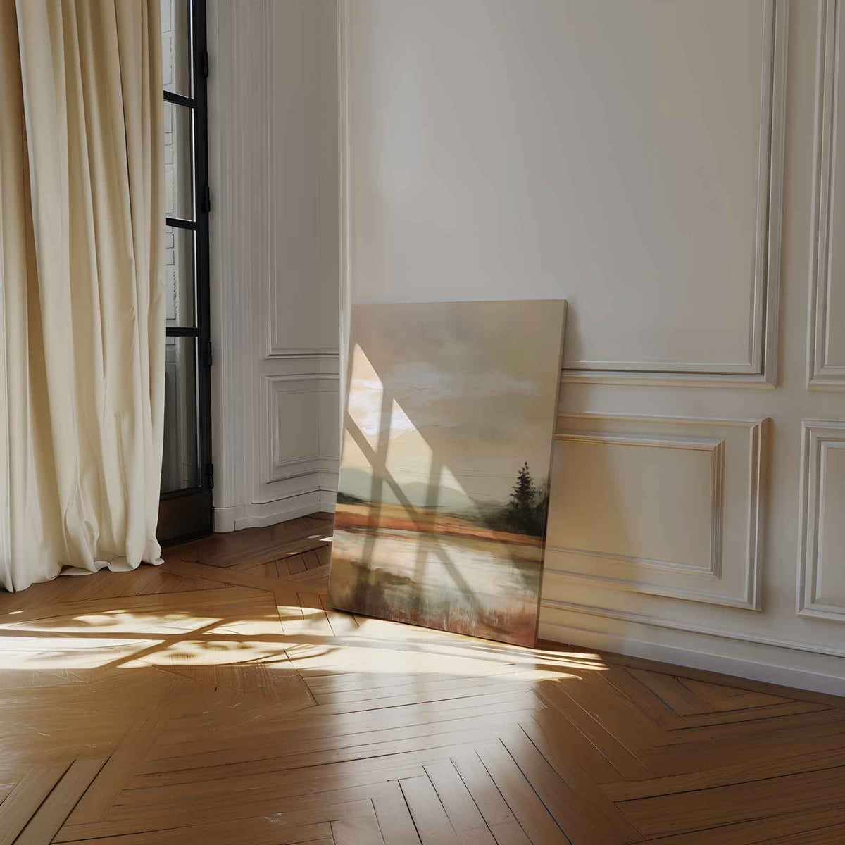 Rustige Herfstoever – plexiglas wanddecoratie in portret formaat