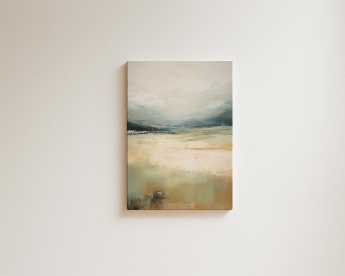 Mistige vallei in licht – staande wandkunst voor woonkamer of interieur