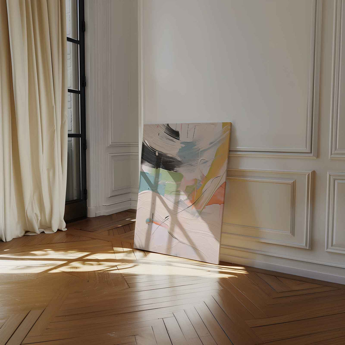 Kleurenspel in beweging – plexiglas wanddecoratie in portret formaat