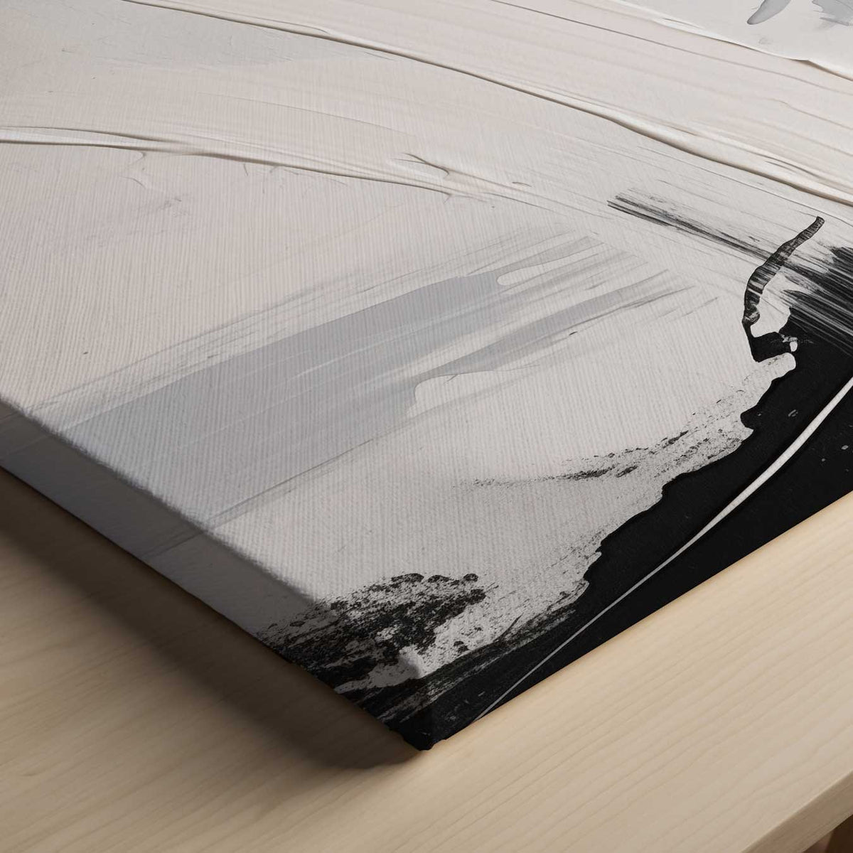 Zwart-witte structuur met grijstinten – modern portret kunstwerk van WallArtistic