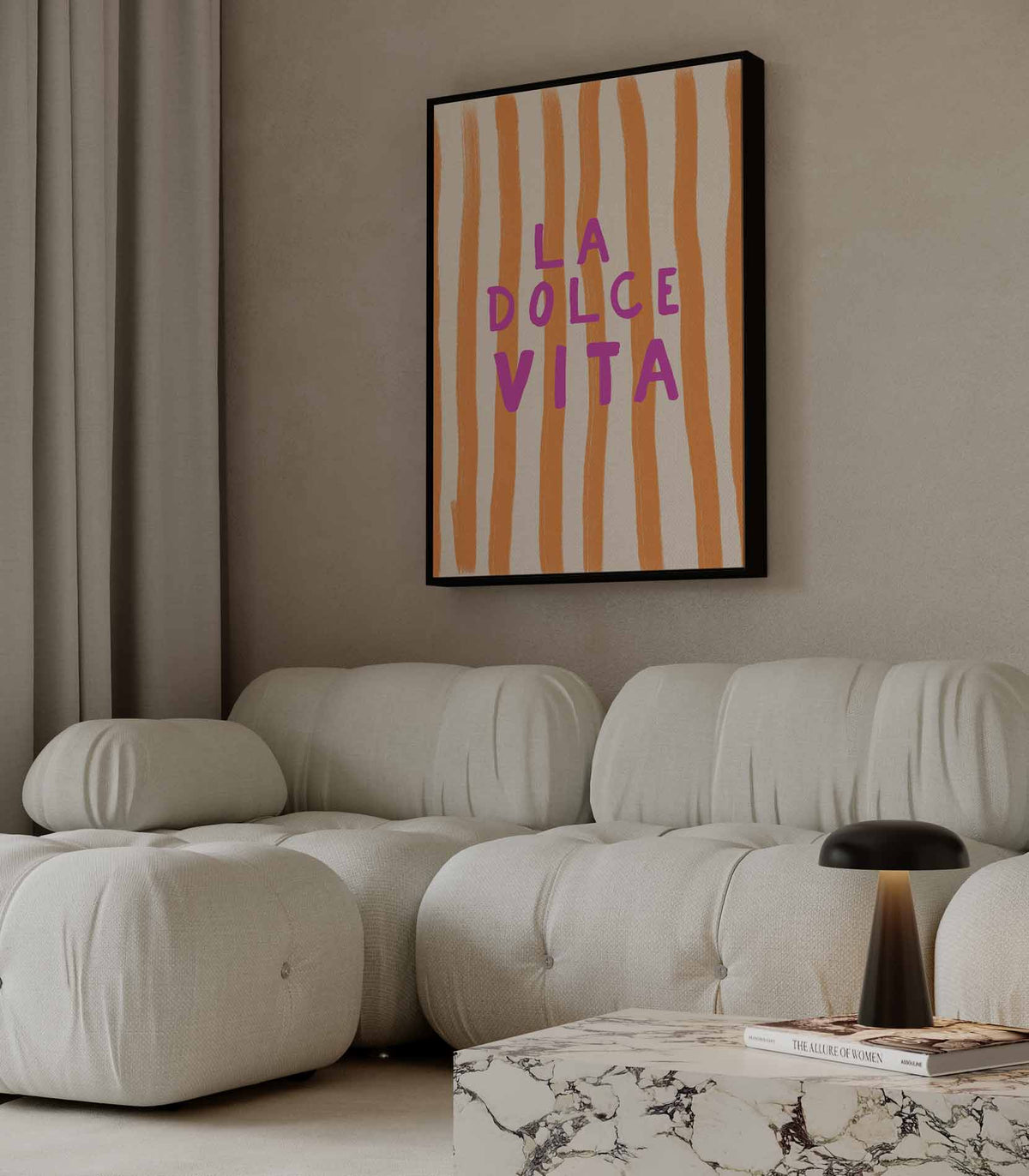 La dolce vita minimal – plexiglas wanddecoratie in portret formaat