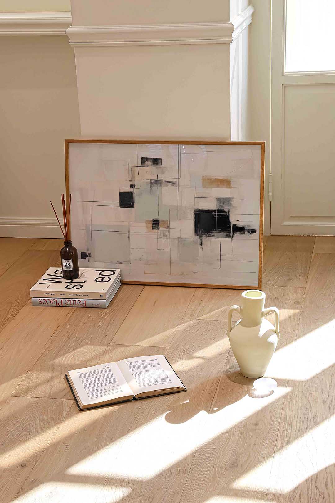 Abstracte vormen – liggende abstracte wanddecoratie van WallArtistic