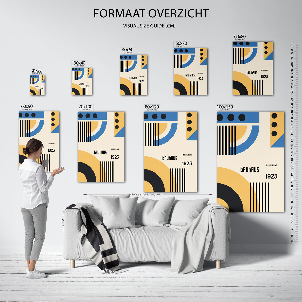 Vorm en kleur – geometrische poster in Bauhaus-stijl van WallArtistic