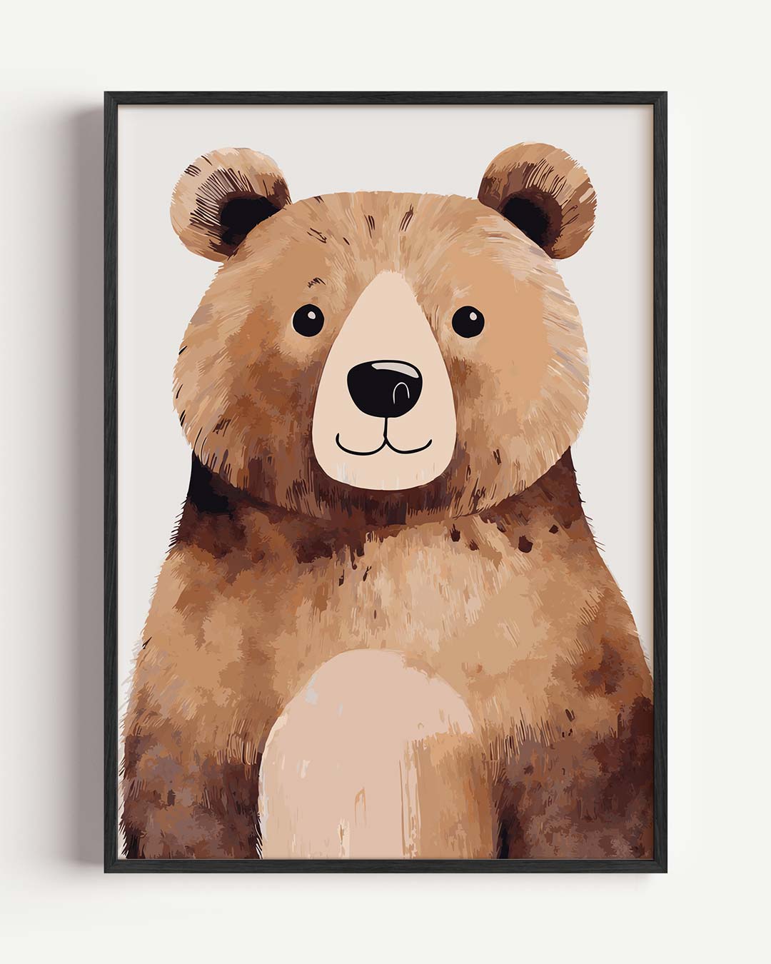 Schattige Bruine Beer – kids portret poster als wanddecoratie