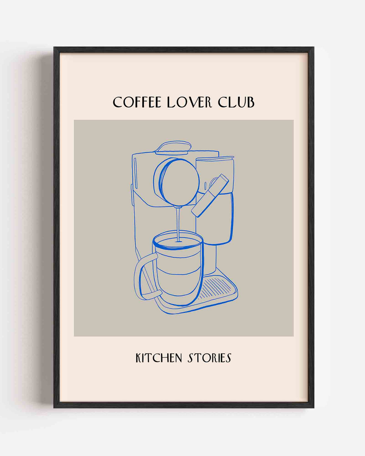 Koffiemachine schets – Slow Living portret poster als wanddecoratie