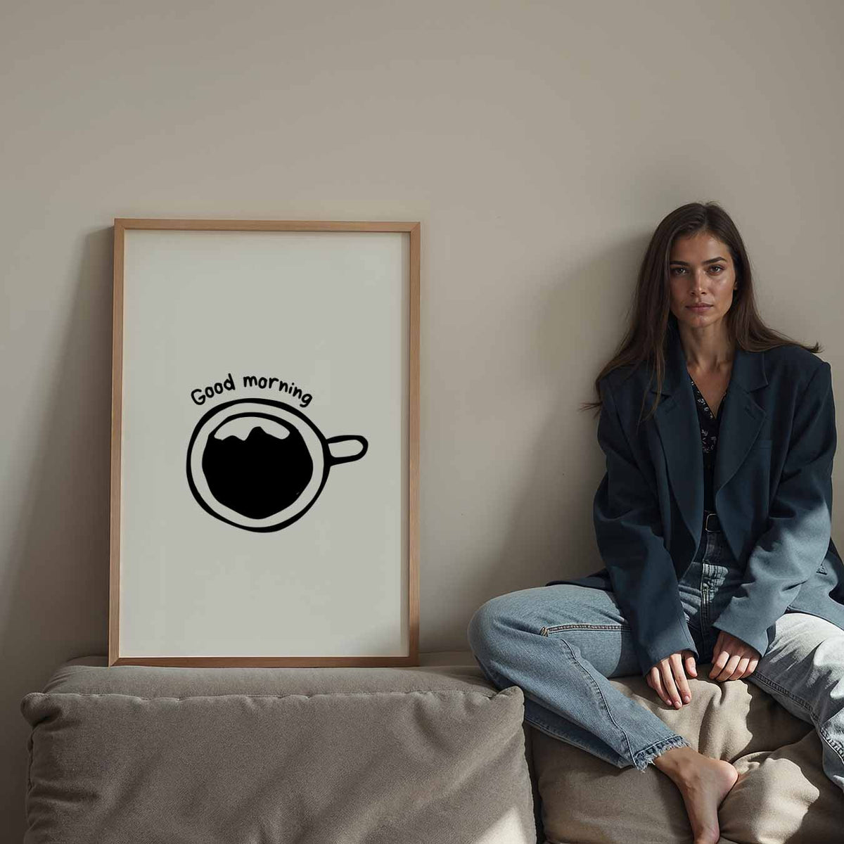 Goedemorgen Koffieposter – staande keuken wanddecoratie van WallArtistic