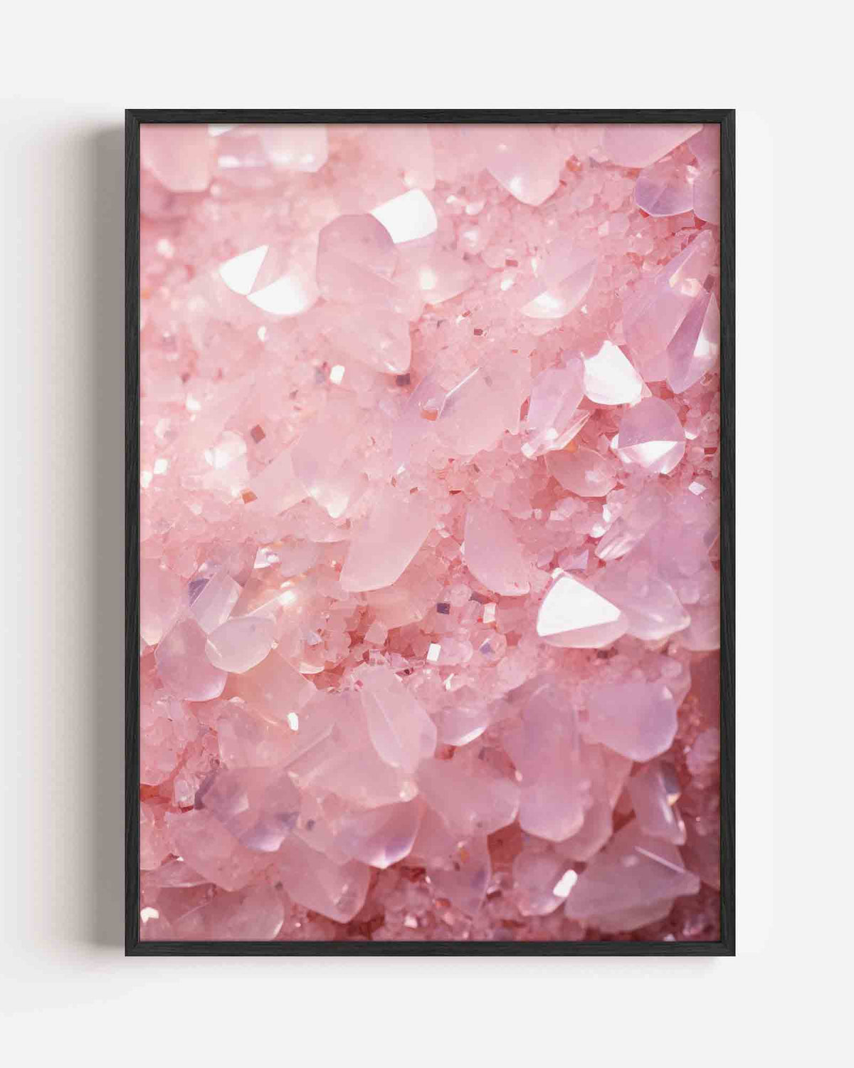 Roze kristallen – Kunst & Design poster als staande wanddecoratie