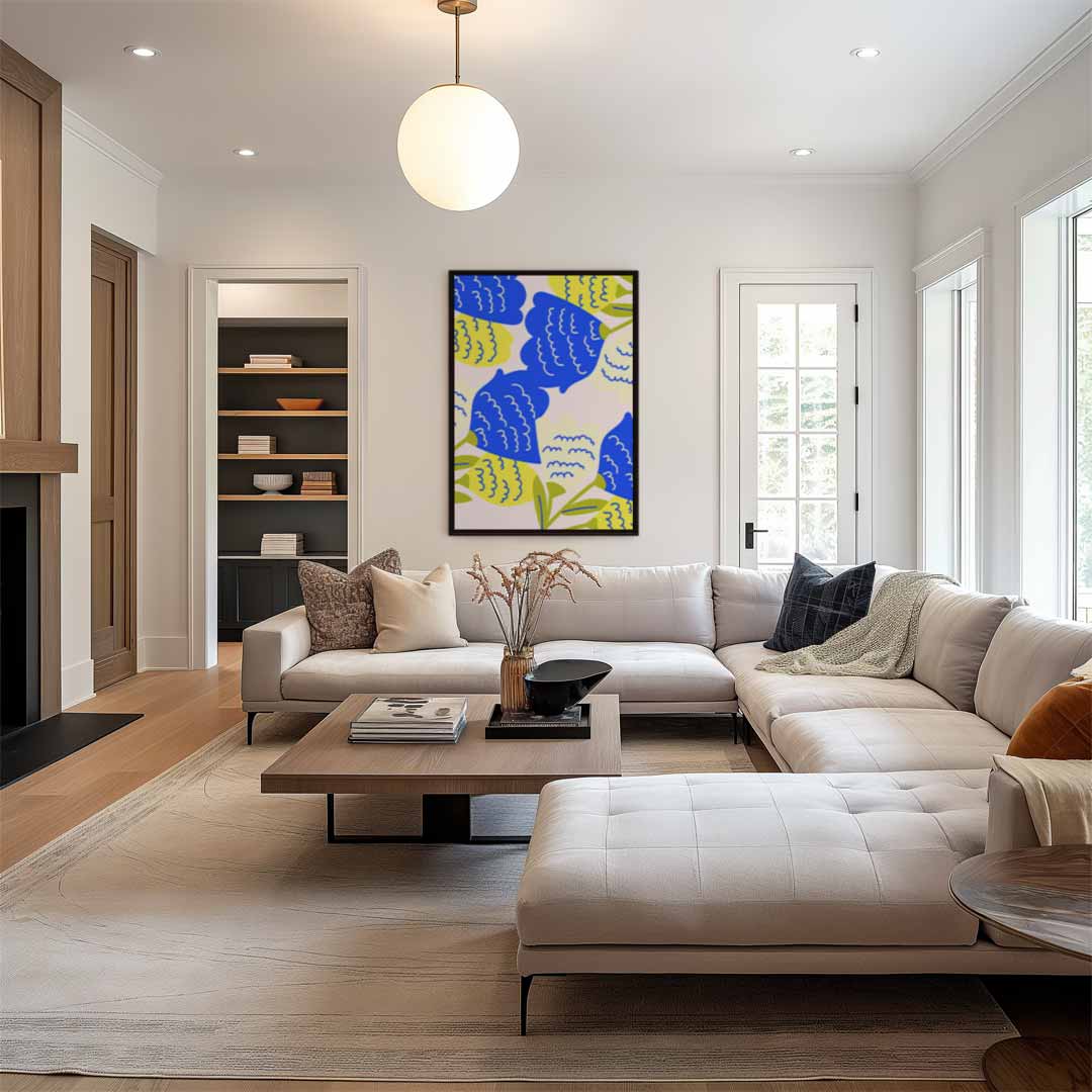 Bloemenexplosie – canvas wanddecoratie in portret formaat