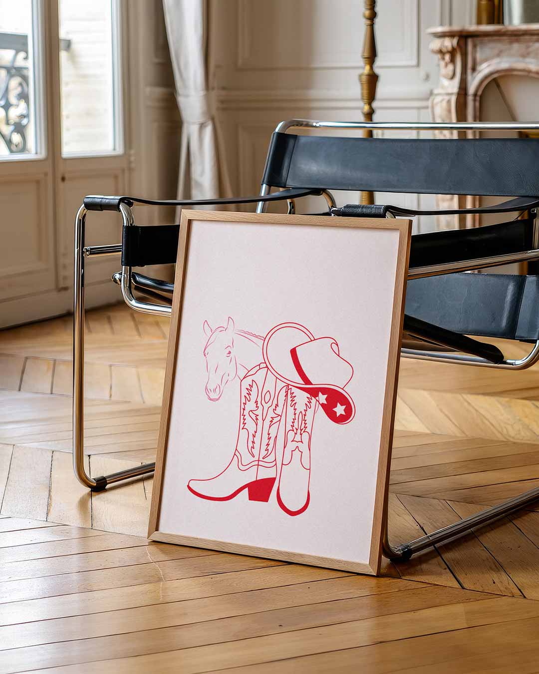 Cowboy Chic – staande muurposter voor Pasen